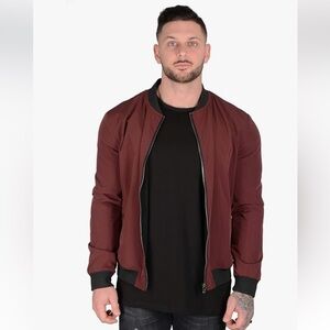 Men's Deep Red Bomber Jacket